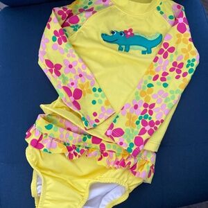 Gymboree Alligator Rashguard Swimsuit size 18/24 months